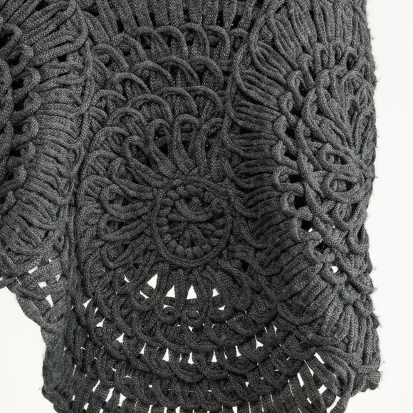 Stella McCartney Grey Oversized Crochet Trim Knit Sweater - Picture 8 of 12